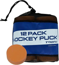 Load image into Gallery viewer, TronX Orange Weighted Ice Hockey Training Pucks - 12 Pack
