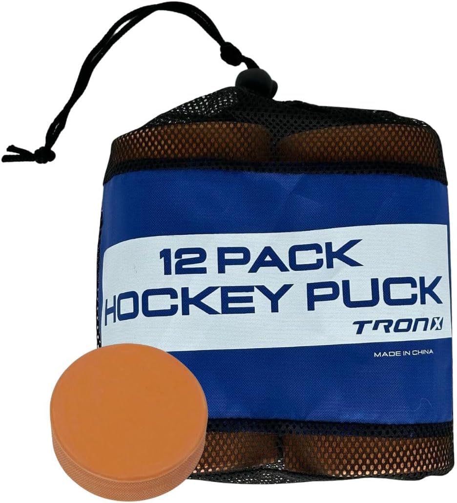 TronX Orange Weighted Ice Hockey Training Pucks - 12 Pack