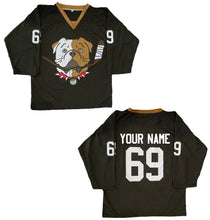 Load image into Gallery viewer, TronX Bulldogs Black Personalized Custom Hockey Jerseys
