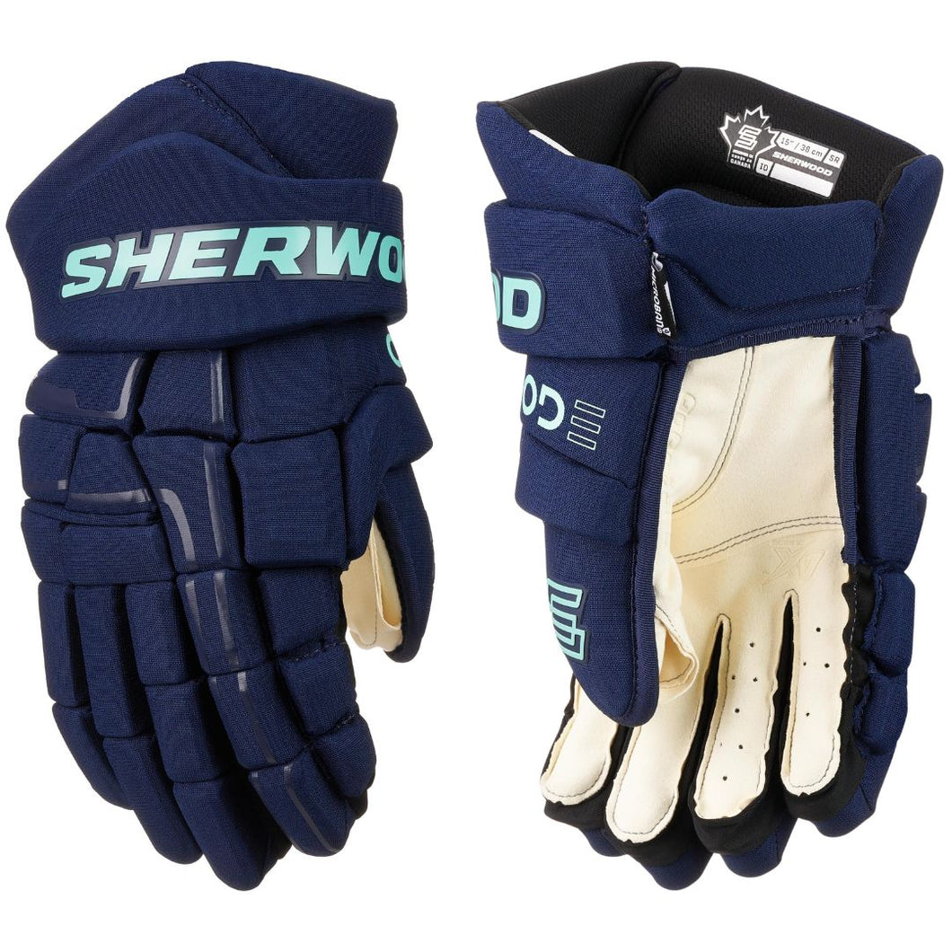 Sherwood Code NHL Team Stock Senior Hockey Gloves - Seattle Kraken