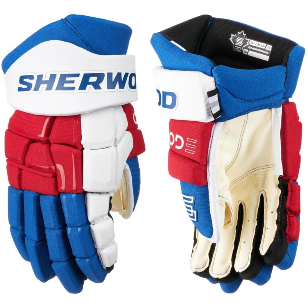 Sherwood Code NHL Team Stock Senior Hockey Gloves - New York Rangers