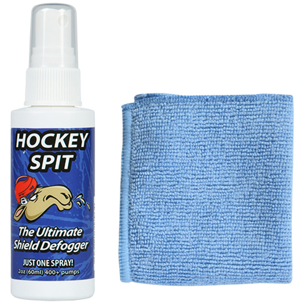 A&R Spit Anti-Fog Hockey Helmet Visor/Shield Spray with Chamois